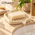 Poaetry™ Ivory Silicone Self-Draining Soap Dish