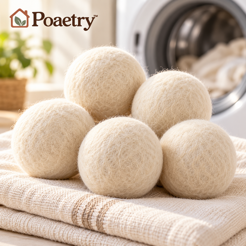 Poaetry™ Natural Wool Dryer Balls — Set of 6