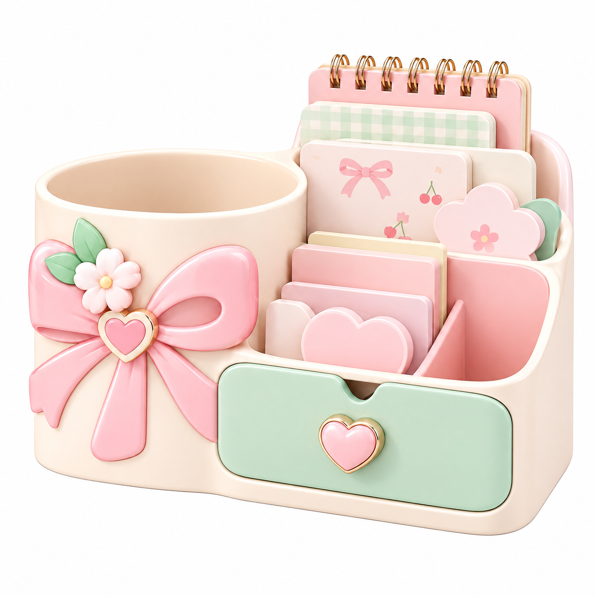 Rovqela™ Bow Multi-Compartment Desk Organizer