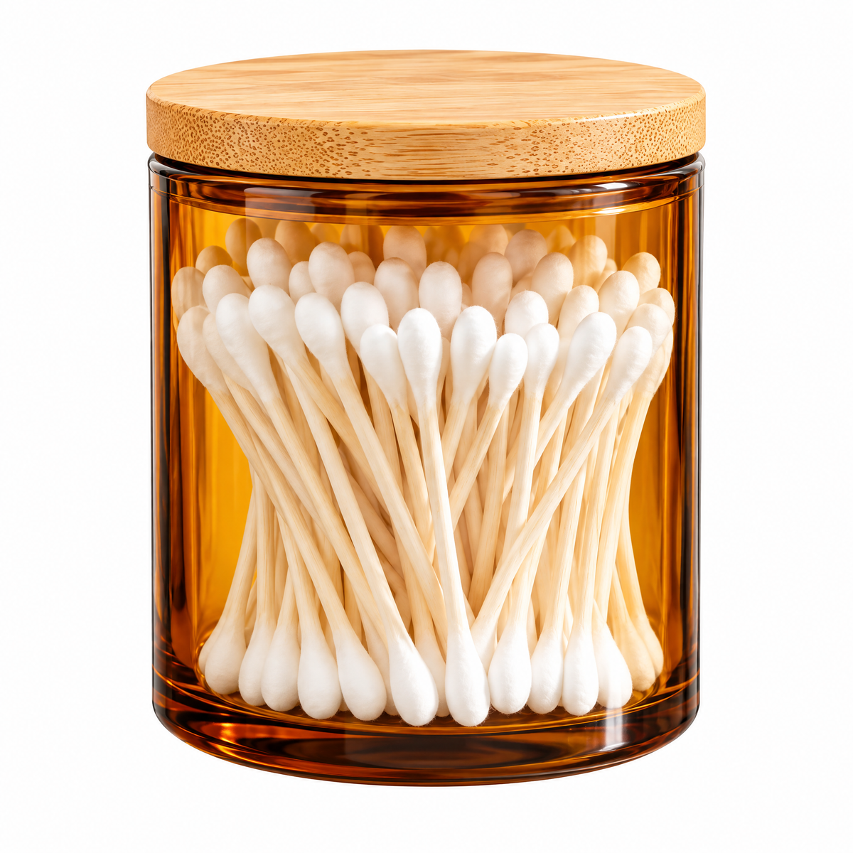 Poaetry™ Amber Glass Cotton Swab Storage Jar