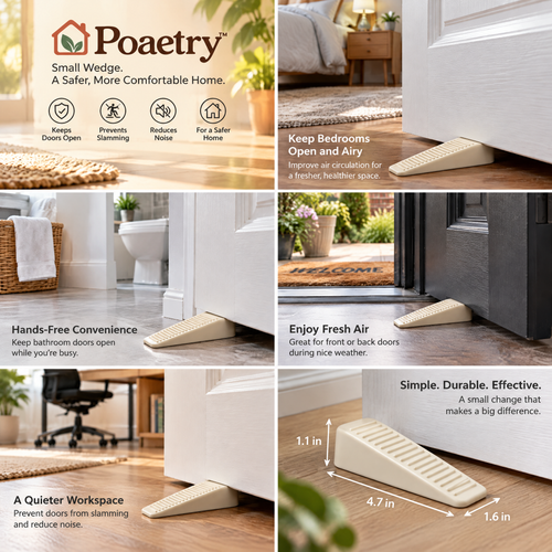 Poaetry™ Cream Silicone Wedge Doorstop