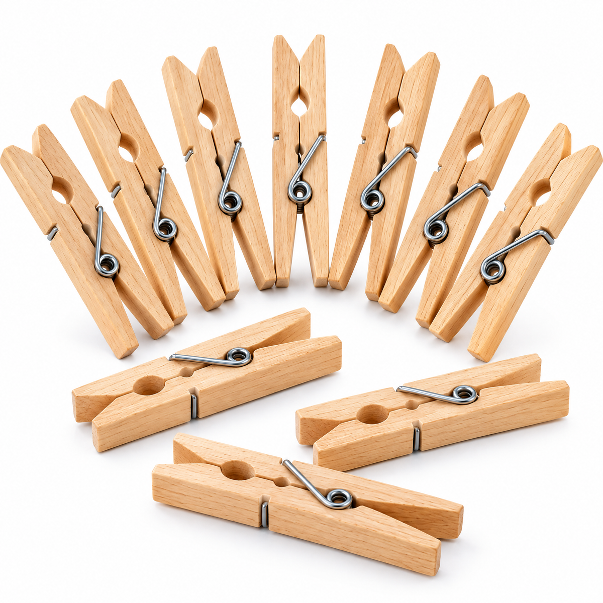 Poaetry™ Natural Wooden Clothespin Set for Line Drying