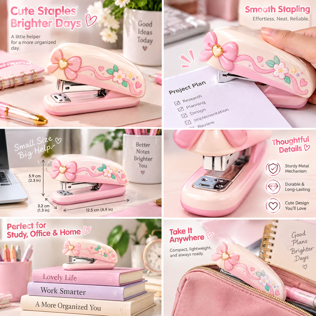 Rovqela™ Floral Bow Desktop Stapler