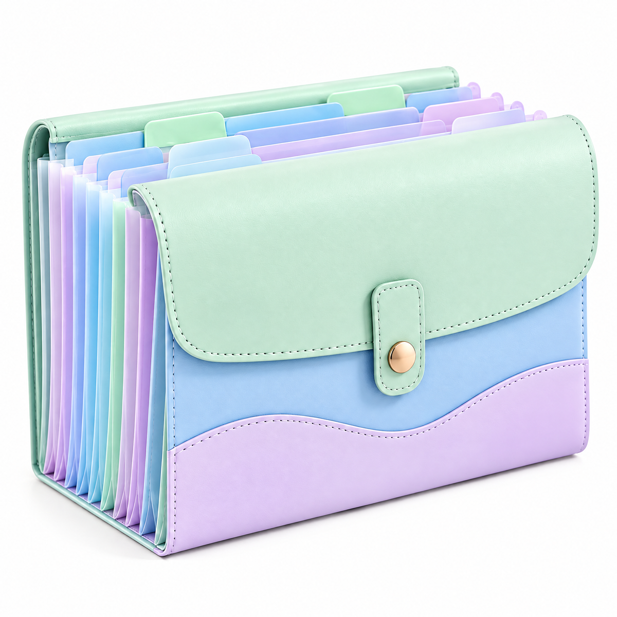 Rovqela™ Mint Pastel Accordion File Organizer