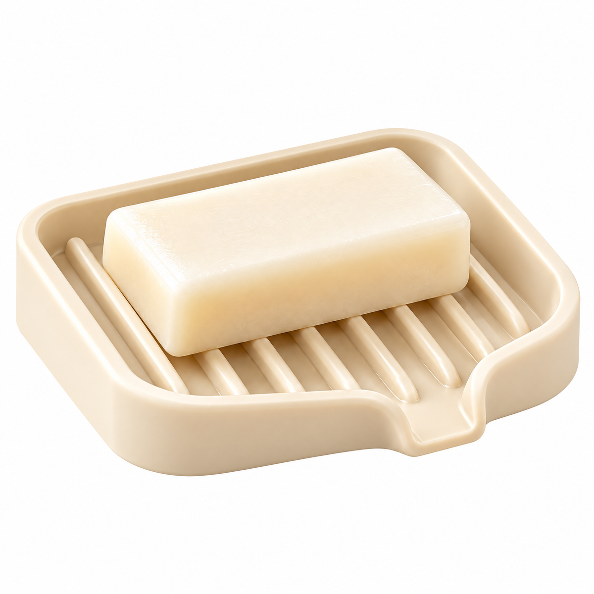 Poaetry™ Ivory Silicone Self-Draining Soap Dish