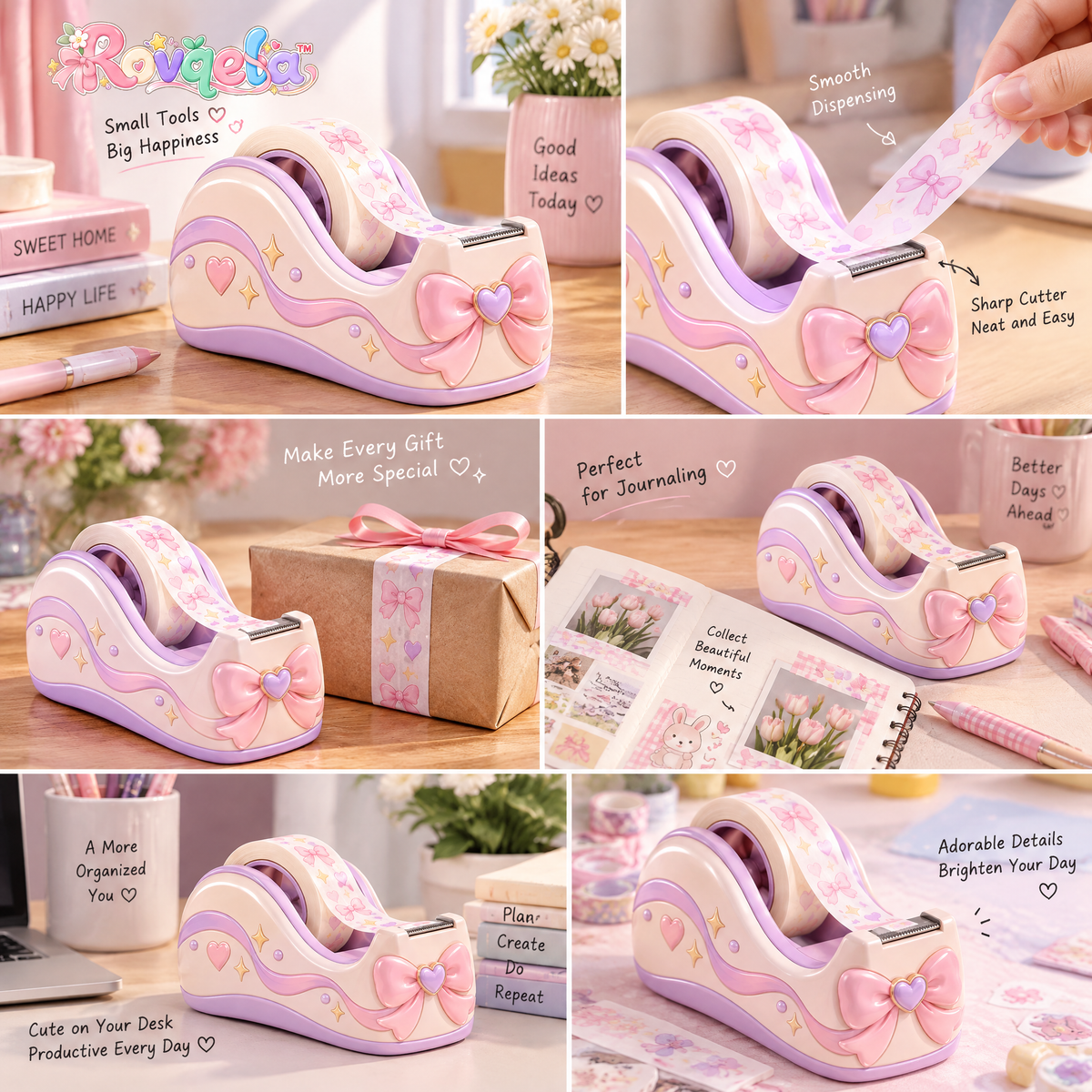 Rovqela™ Bow Desktop Tape Dispenser